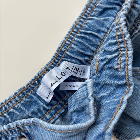 LOFT Women's High Waist High Rise Tie Front Lyocell Wide Leg Jeans Size 4 or 27 - Picture 5 of 11